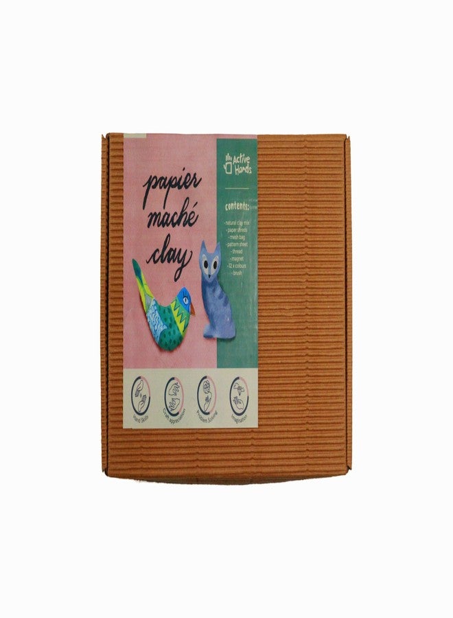 active hands papier mache air dry non-toxic light weight easy to knead and mould instant mix soft grey homogeneous clay for art and craft-Multi color - Image 1